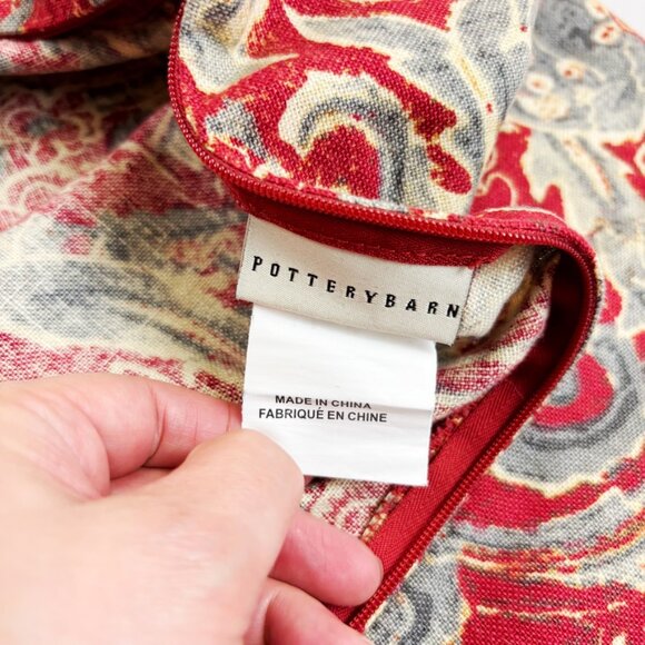 POTTERY BARN Linen Blend Floral Pillow Cover Set Of 2 20x20 Classic Traditional - Picture 13 of 16